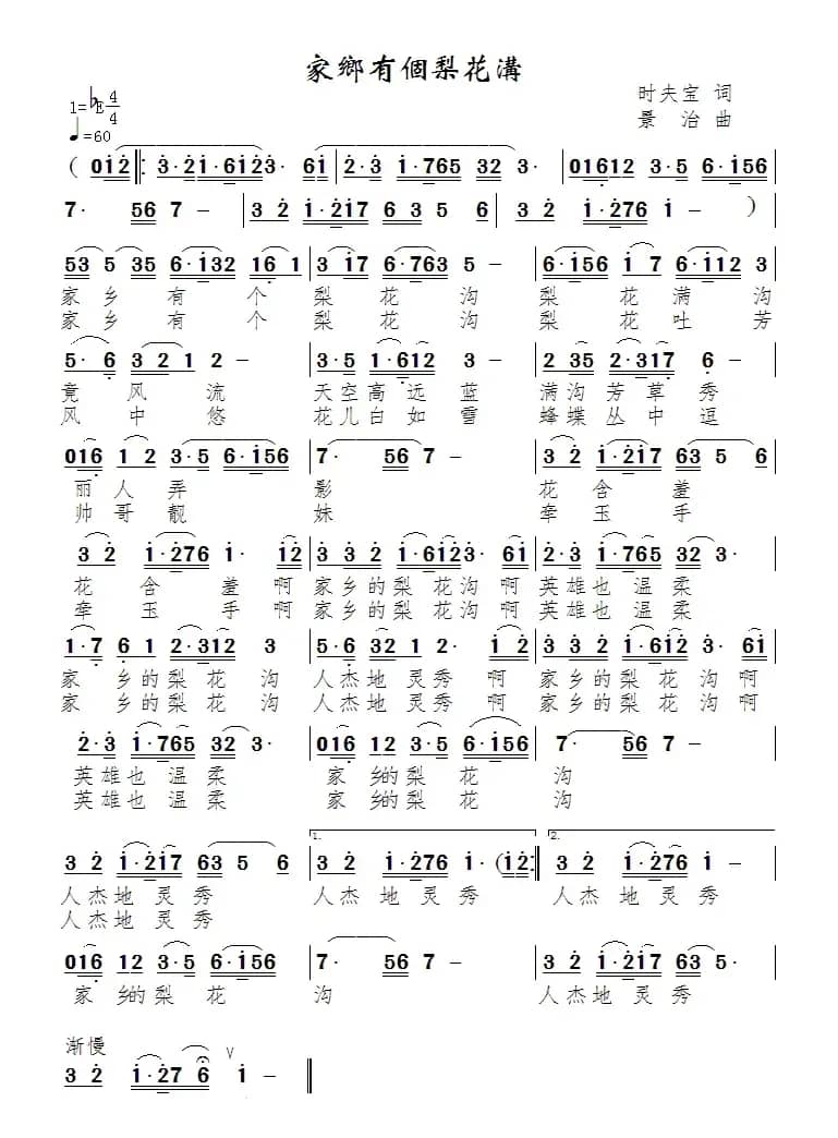 家乡有个梨花沟