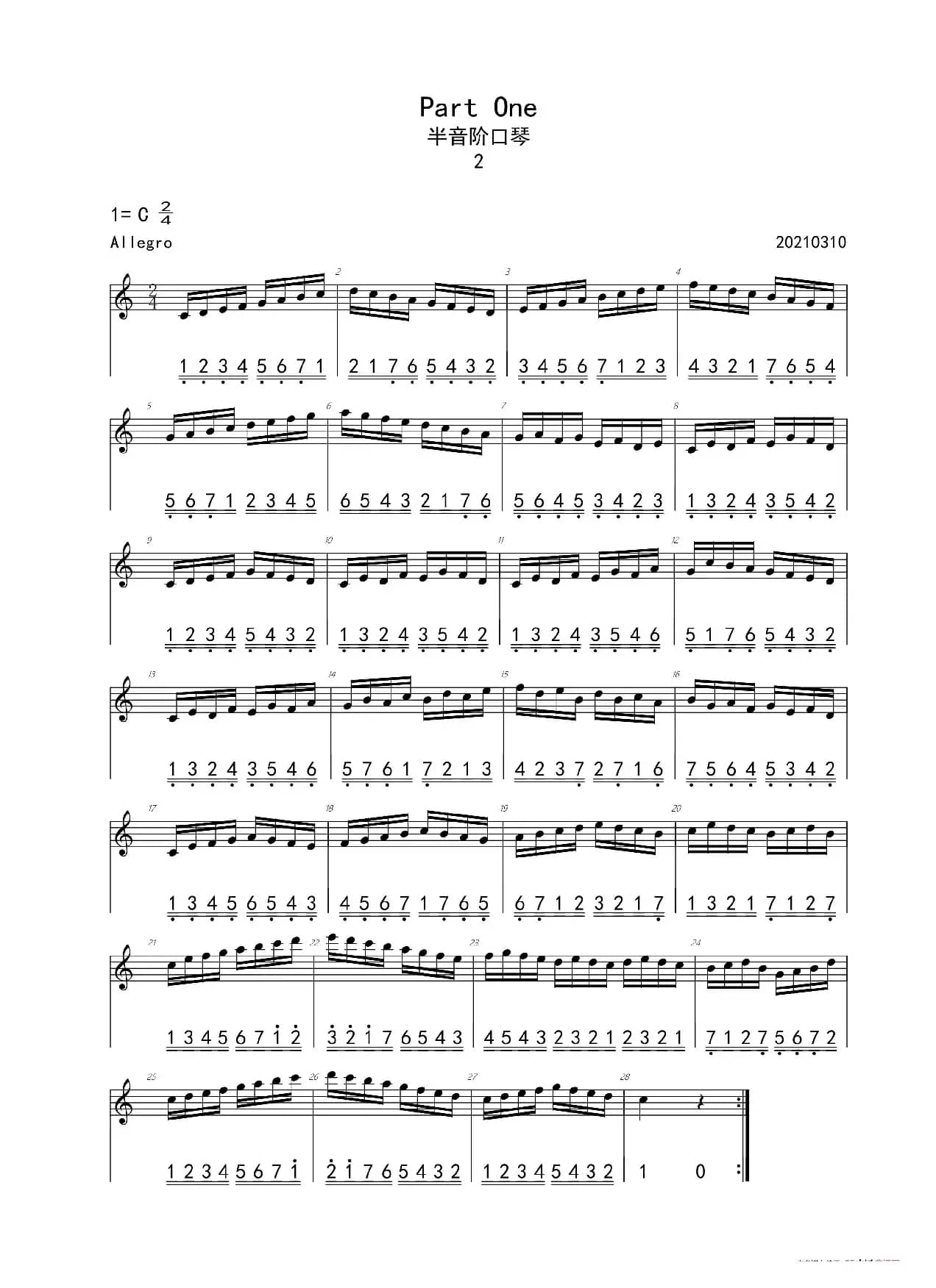 Tommy Reilly 练习曲第二首（半音阶口琴）