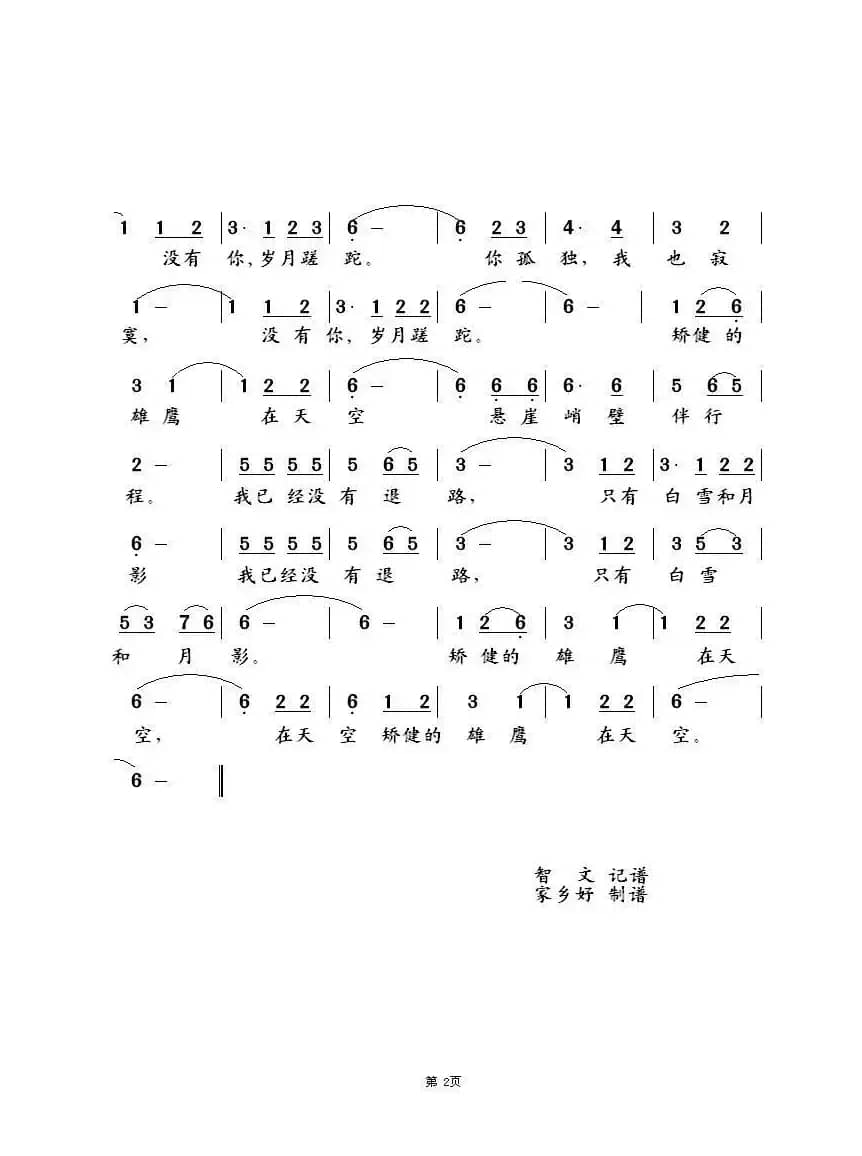 矫健的雄鹰Ясный сокол（中俄简谱）