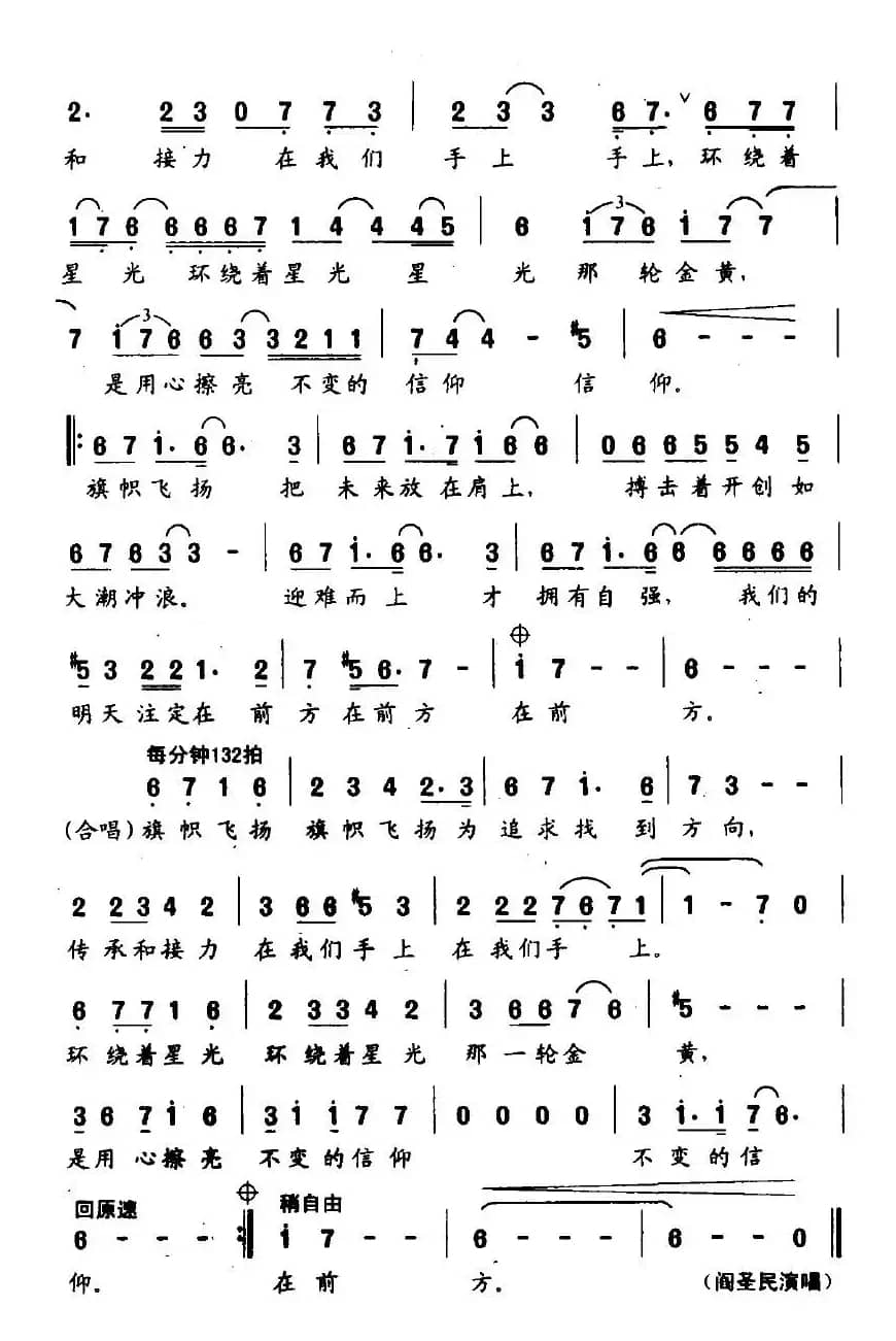 旗帜飞扬（钱建隆词 刁玉泉曲）