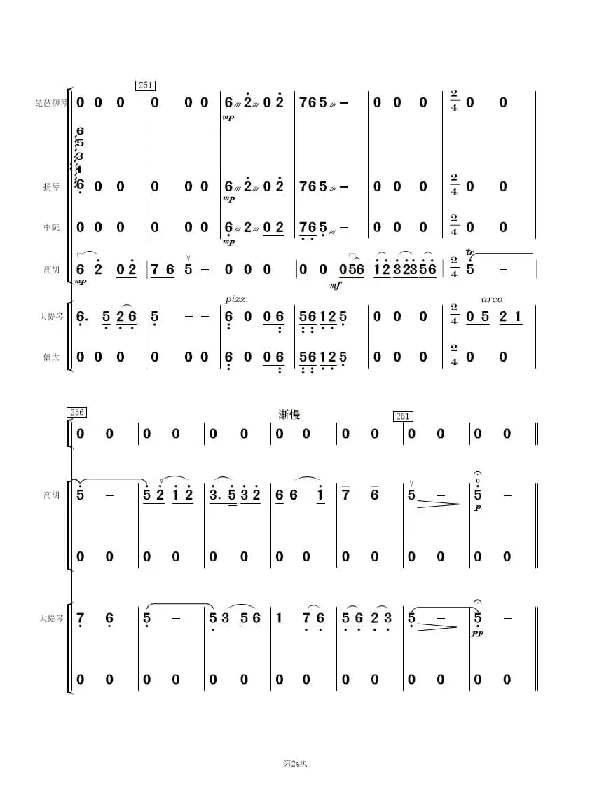 《白毛女》选曲（民乐合奏总谱）