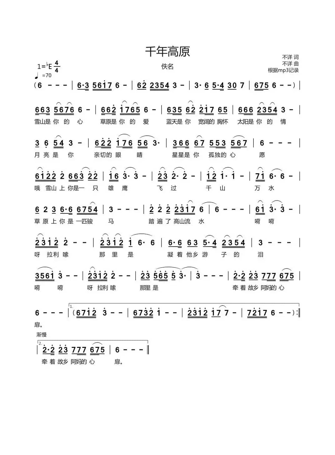 千年高原（佚名）