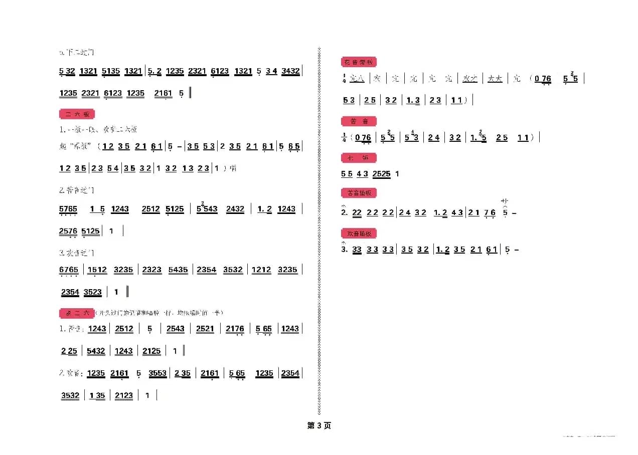 秦腔板头及过门音乐