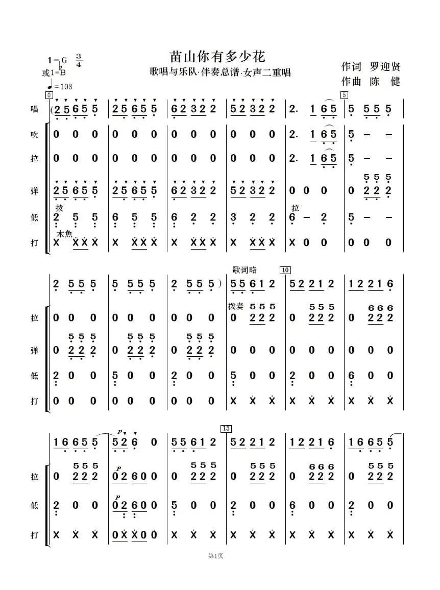 苗山你有多少花（二重唱））（歌唱与乐队）