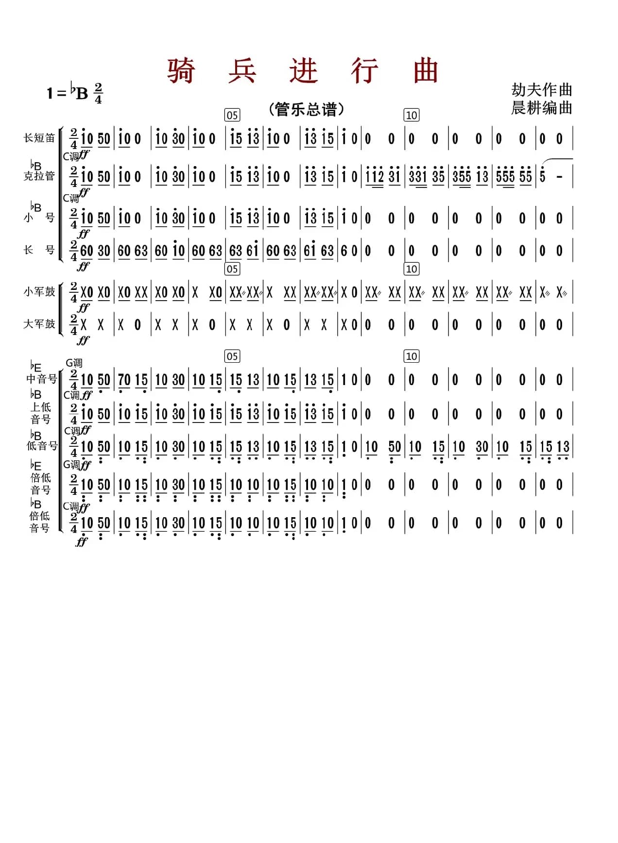 骑兵进行曲（总谱）