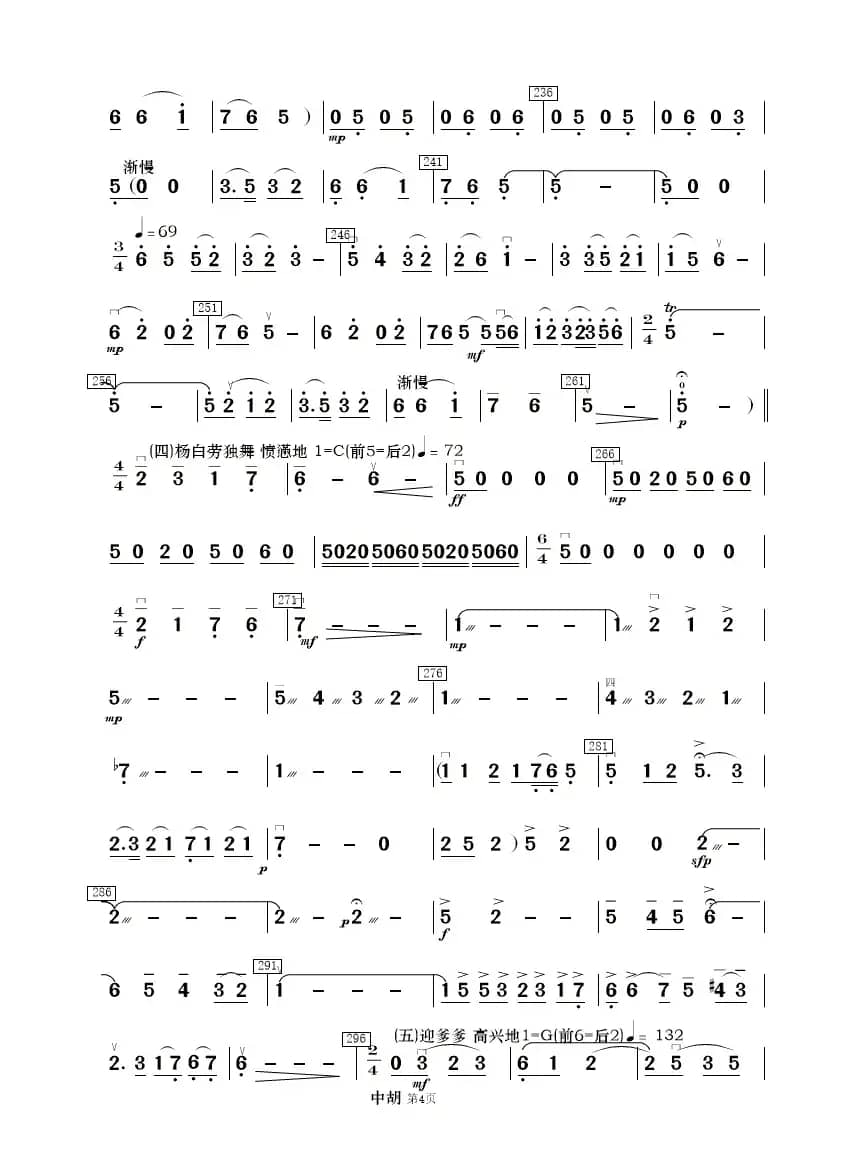 《白毛女》选曲（民乐合奏分谱）