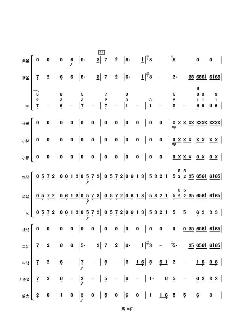 京调（民乐合奏总谱）