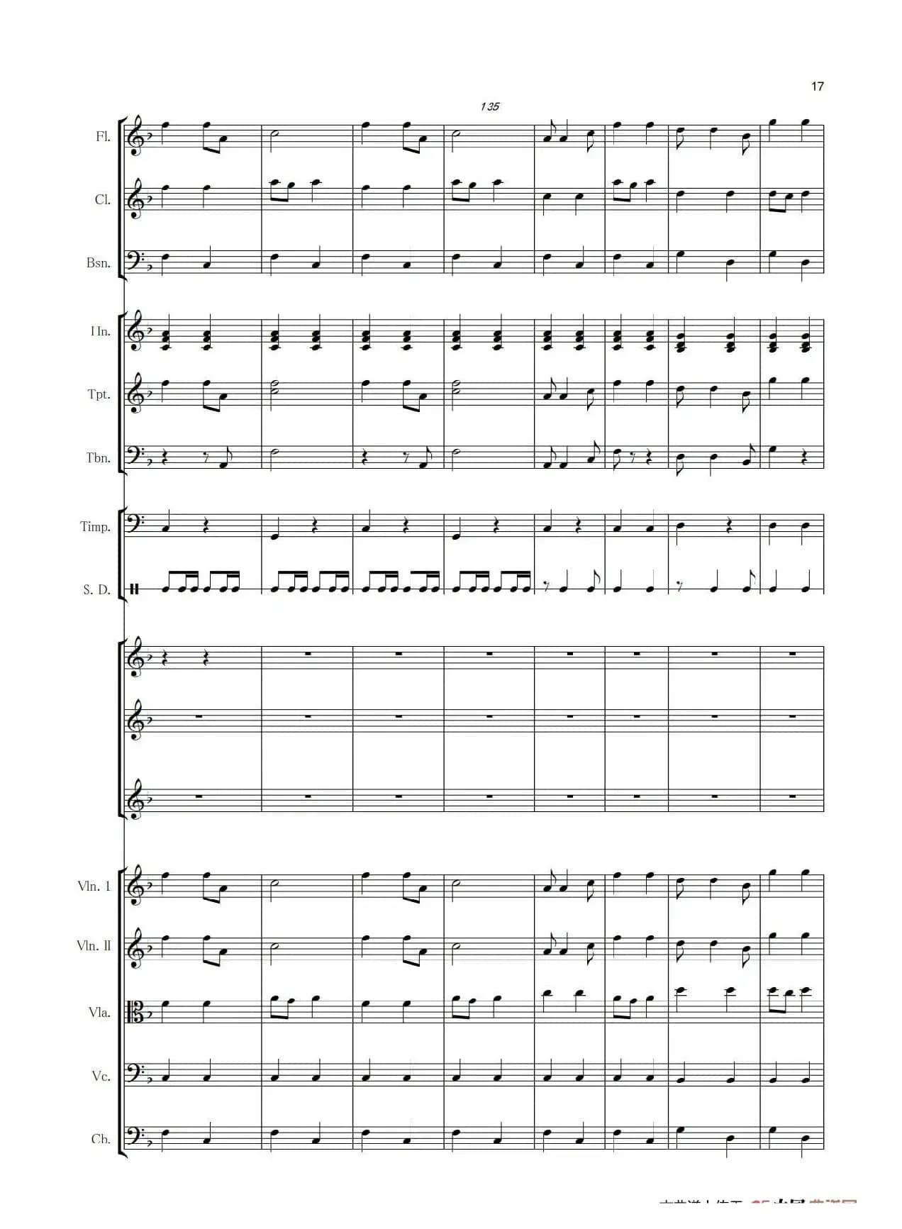 保卫黄河（五线谱）（管弦乐总谱）