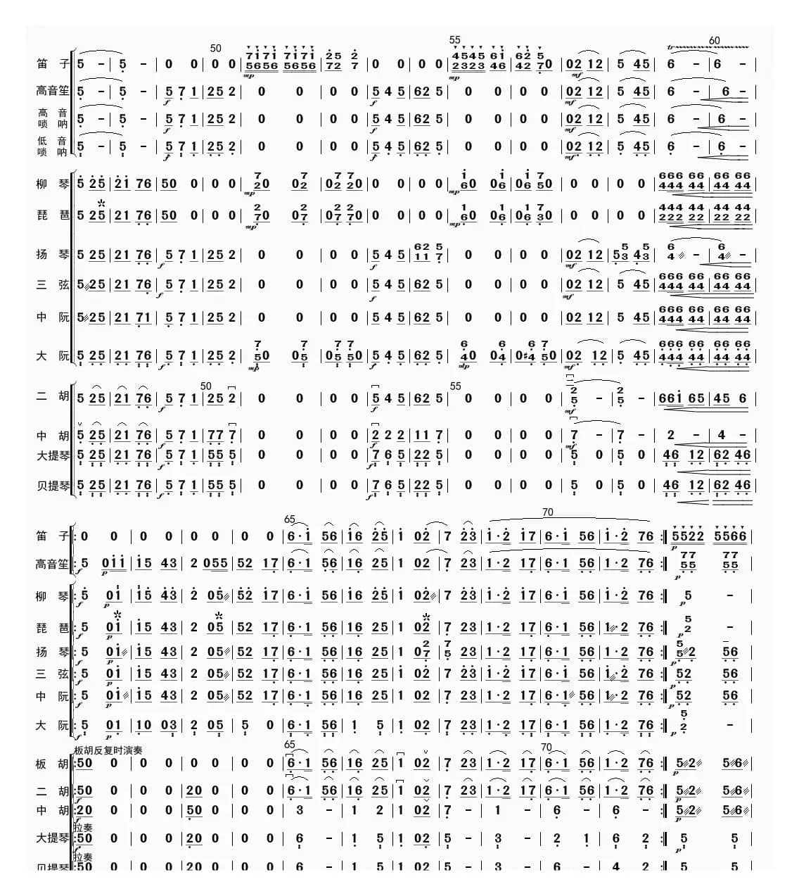 大寨红花遍地开（总谱）