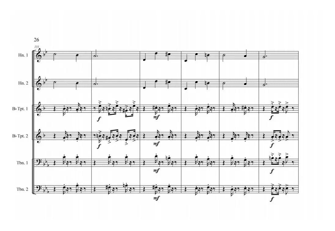 铜管六重奏《中国航母前奏曲》总谱（周开屏原创）