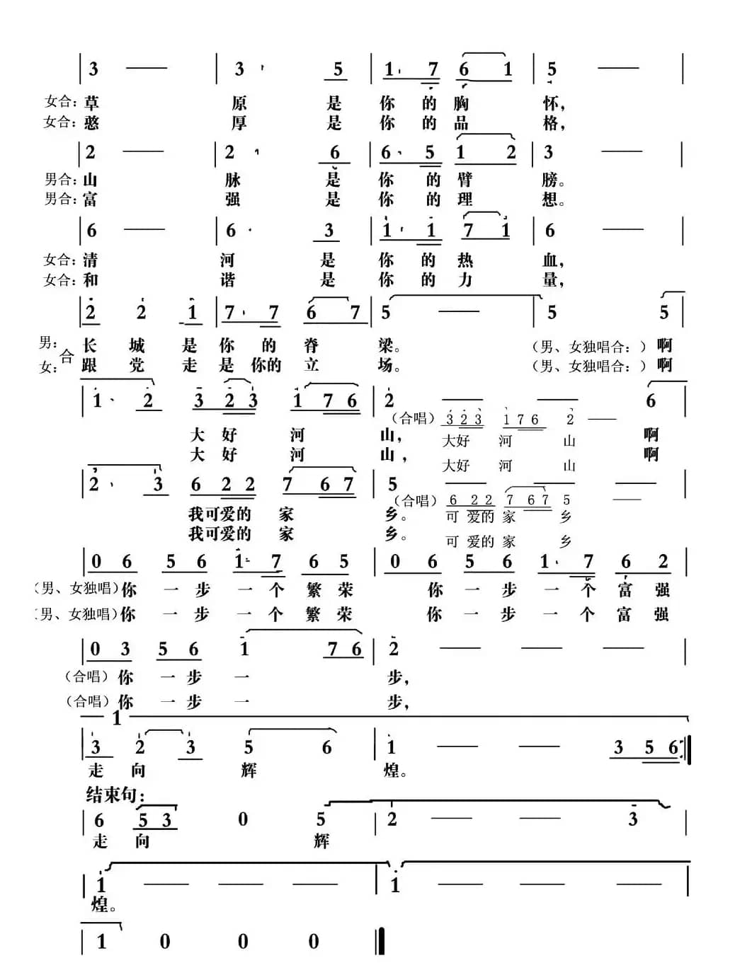 家乡颂（魏凤翔词 魏建国曲）