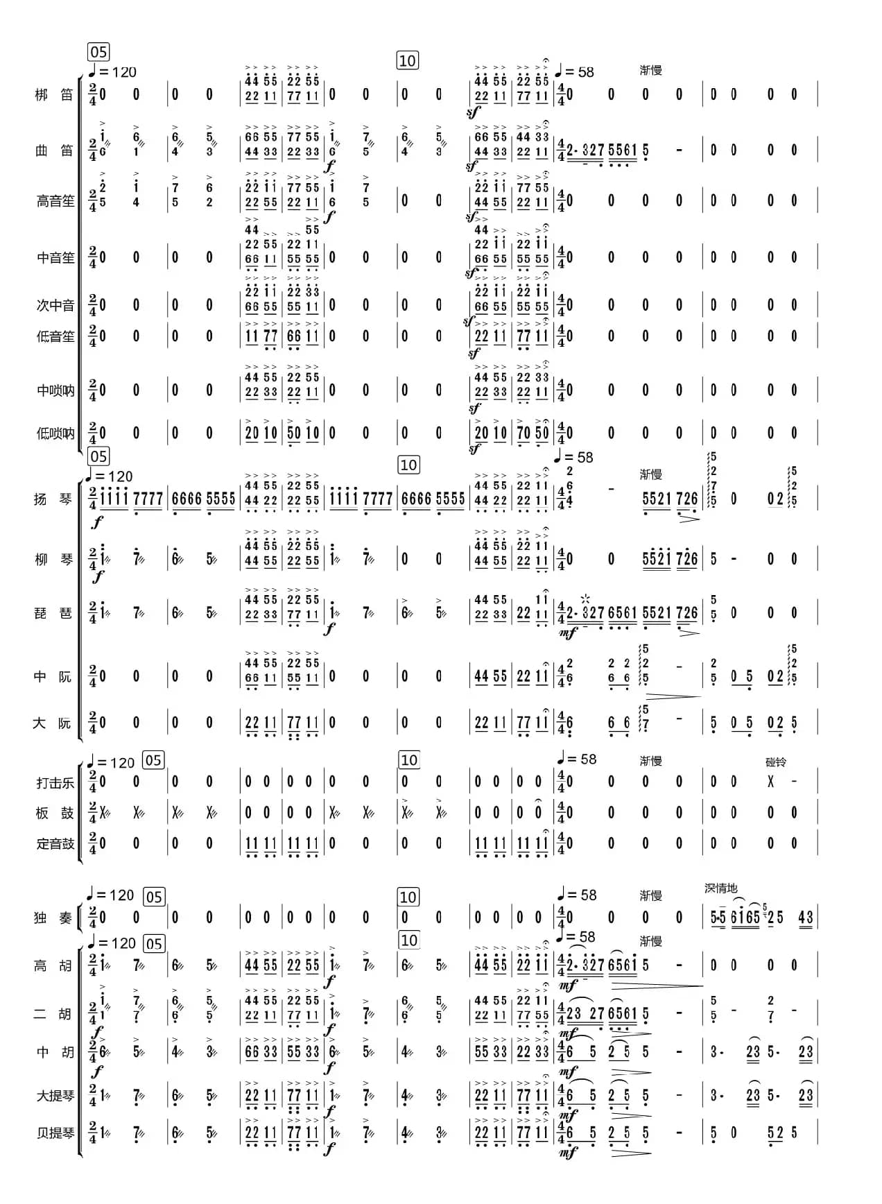 洪湖随想曲（总谱）