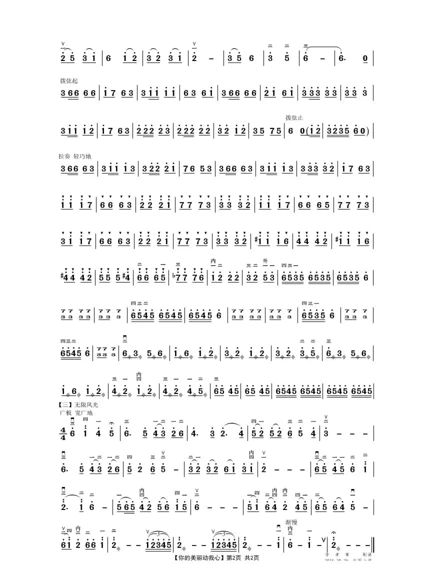 你的美丽动我心（二胡独奏曲）