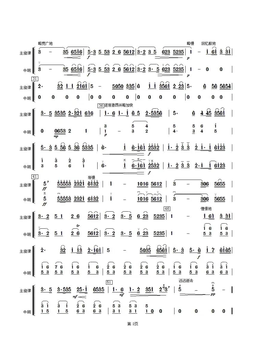 二泉映月（中胡分谱）