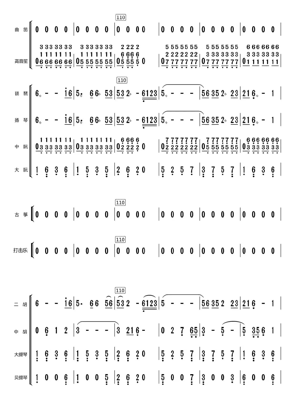 清清洋山河（总谱）