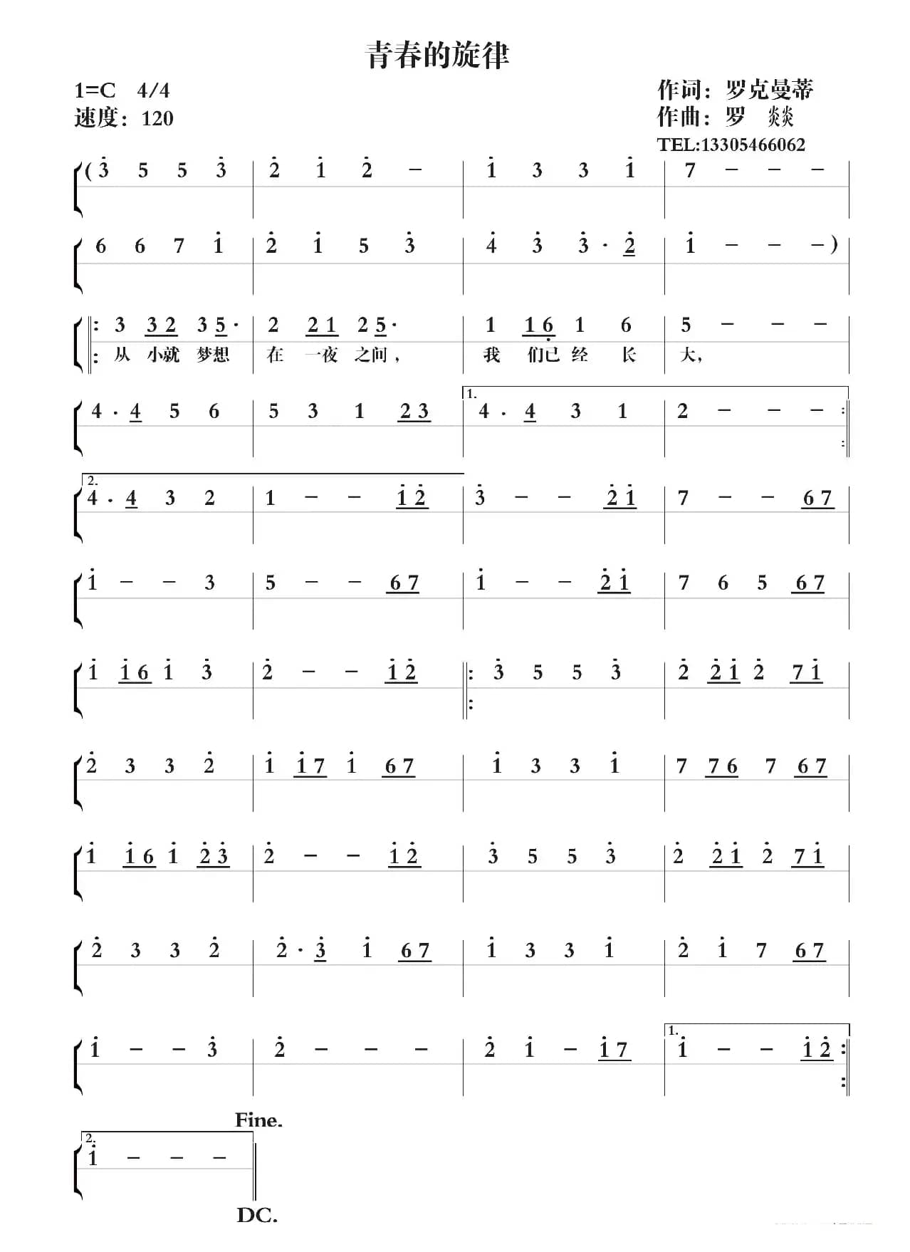 青春的旋律（原创作品）