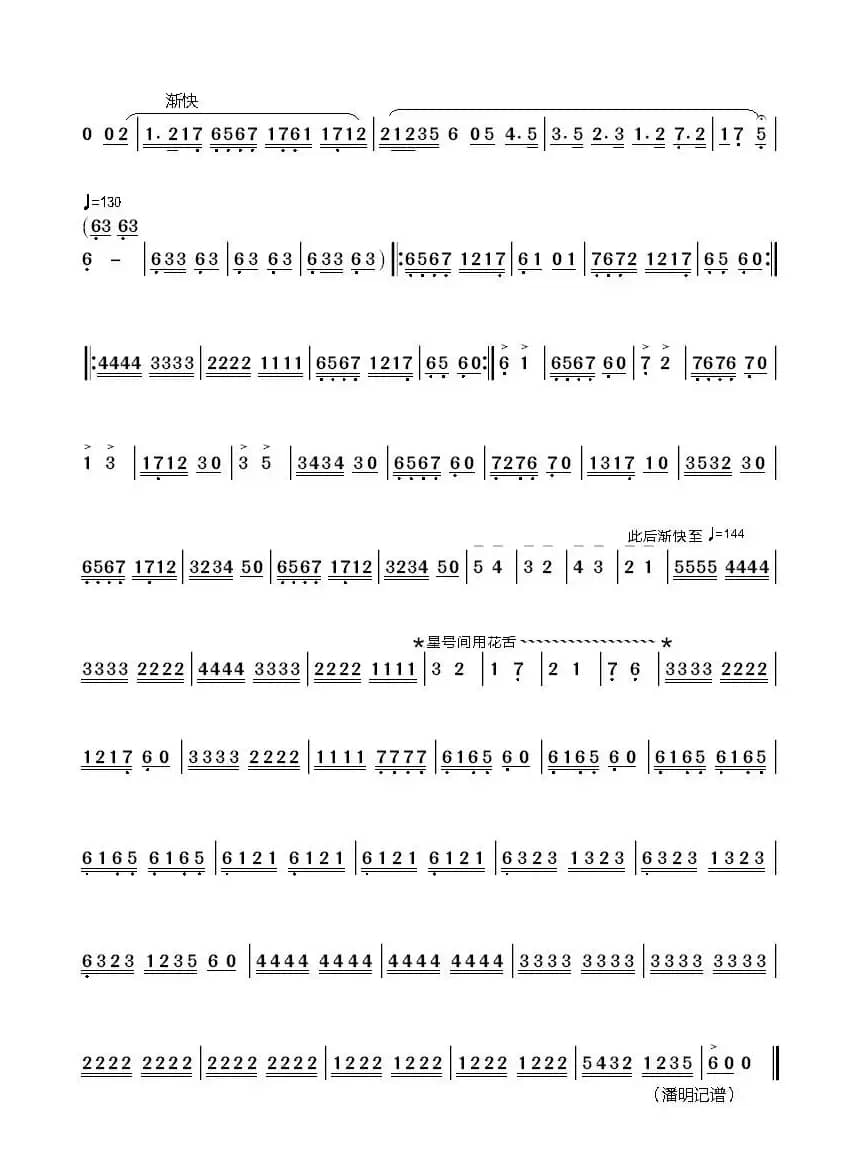 塔塔尔族舞曲（葫芦丝曲谱）