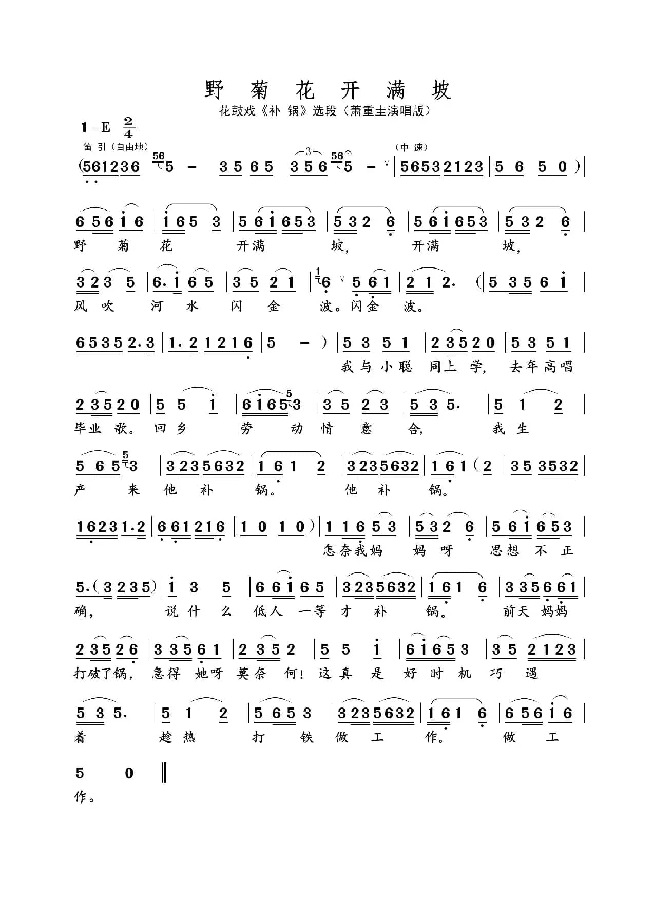 野菊花开满坡（名家名段 · 花鼓戏）