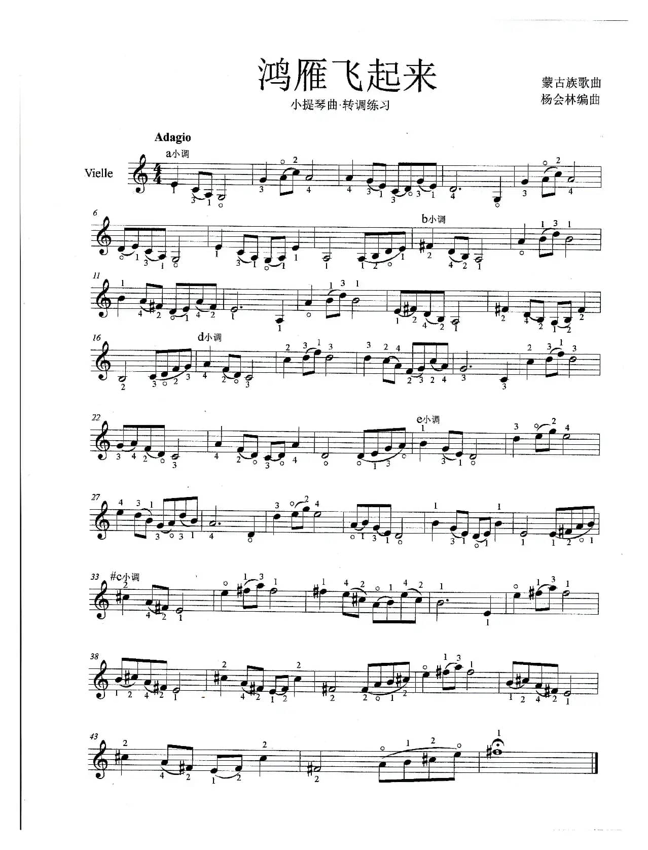 鸿雁飞起来（小提琴曲）