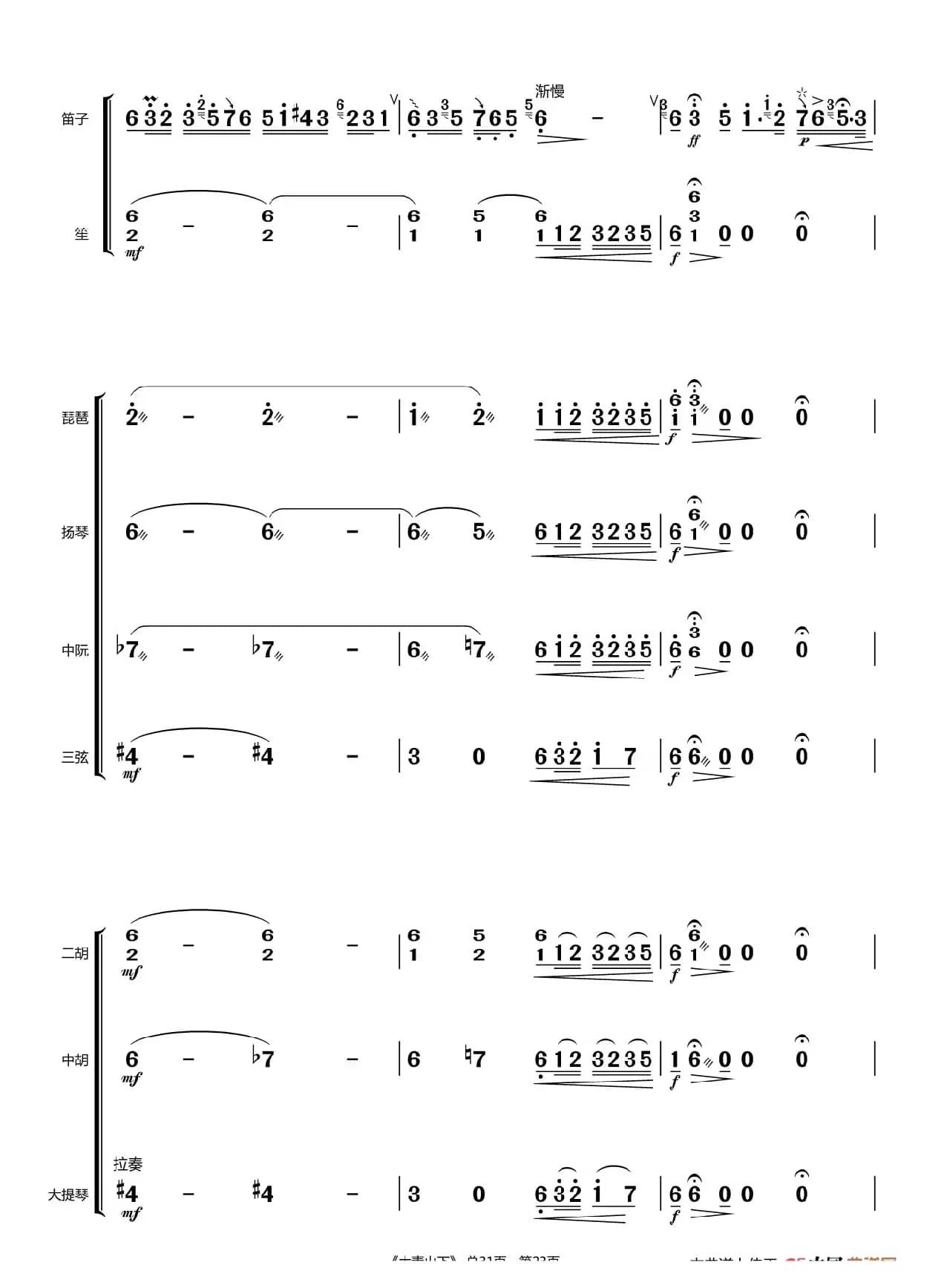 大青山下（总谱）