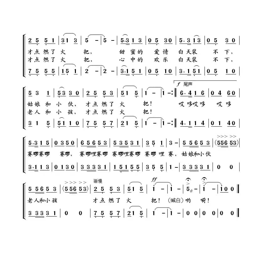 火把节的欢乐（卢云生词 曾翔天曲）