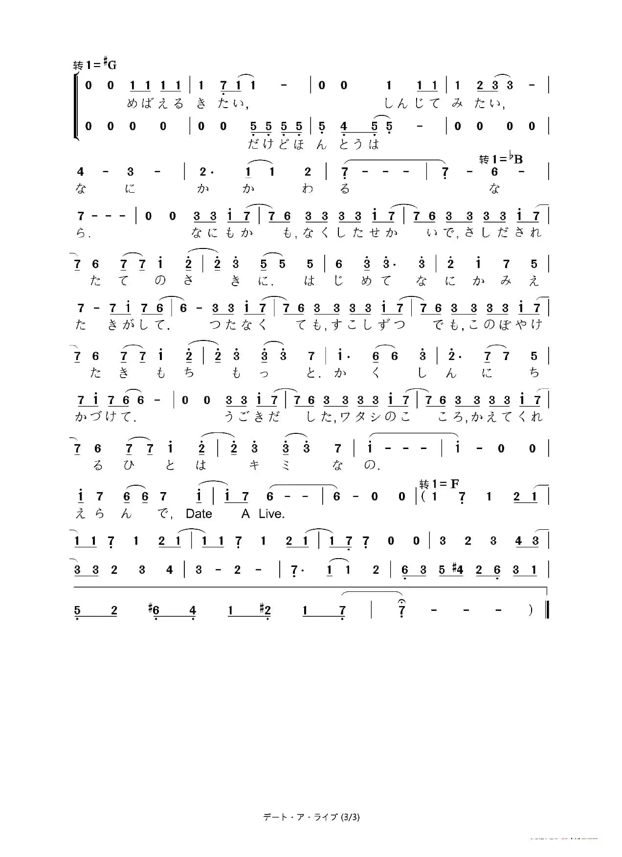 [日]デート・ア・ライブ（电视动画《约会大作战》的片头曲）