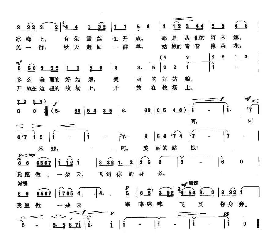 阿米娜（高守信词 袁勤德曲）
