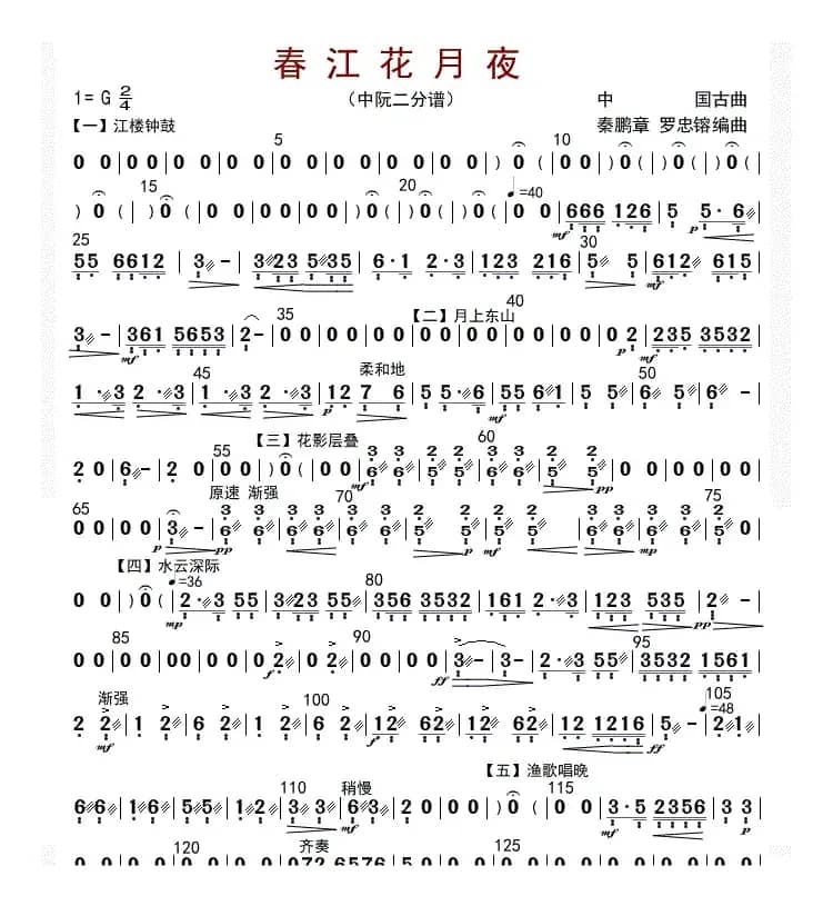 春江花月夜（中阮二分谱）