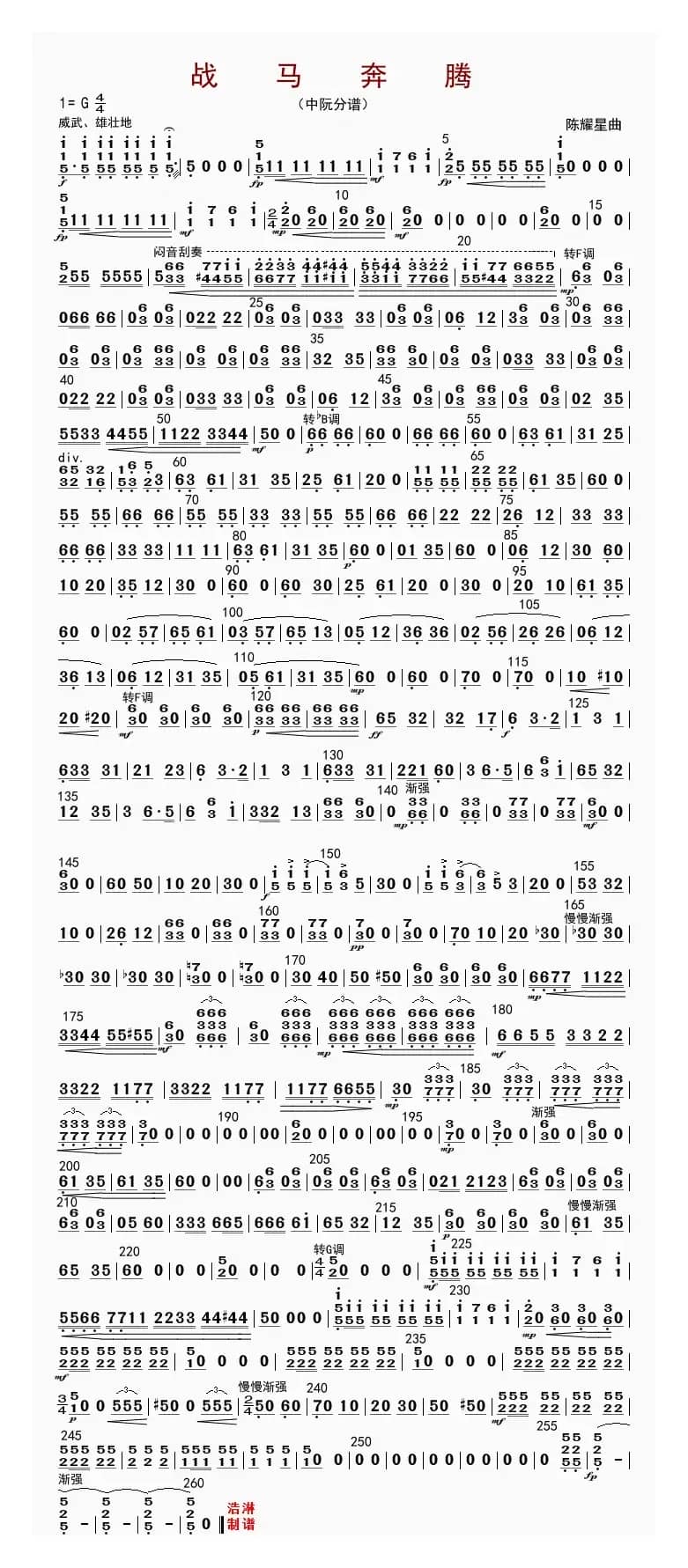 战马奔腾（中阮分谱）
