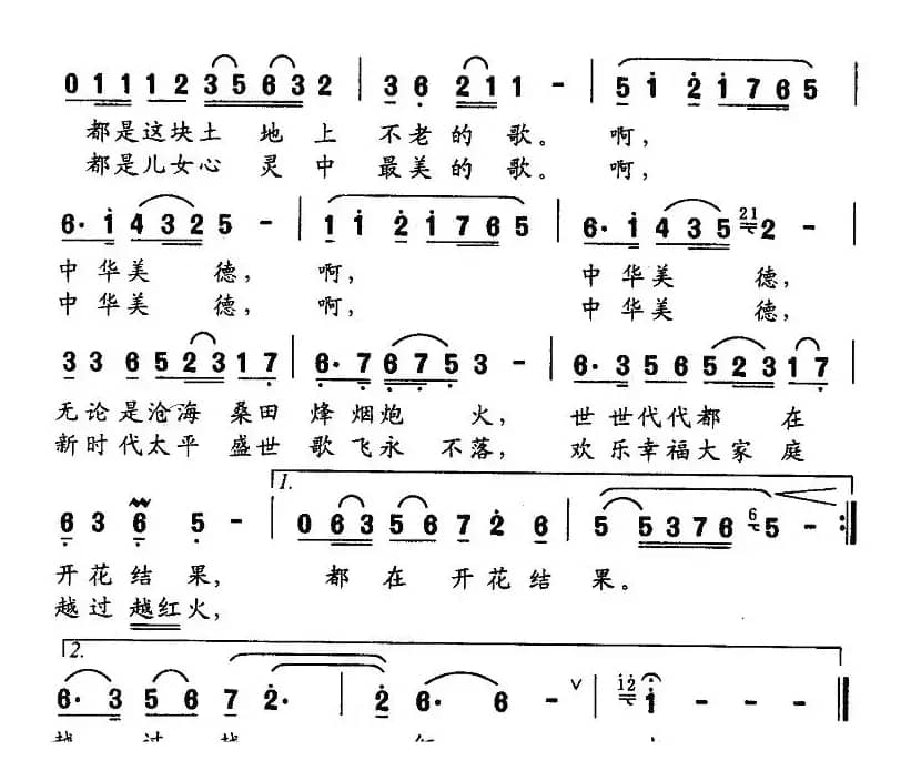 中华美德（张枚同词 段晋中曲）