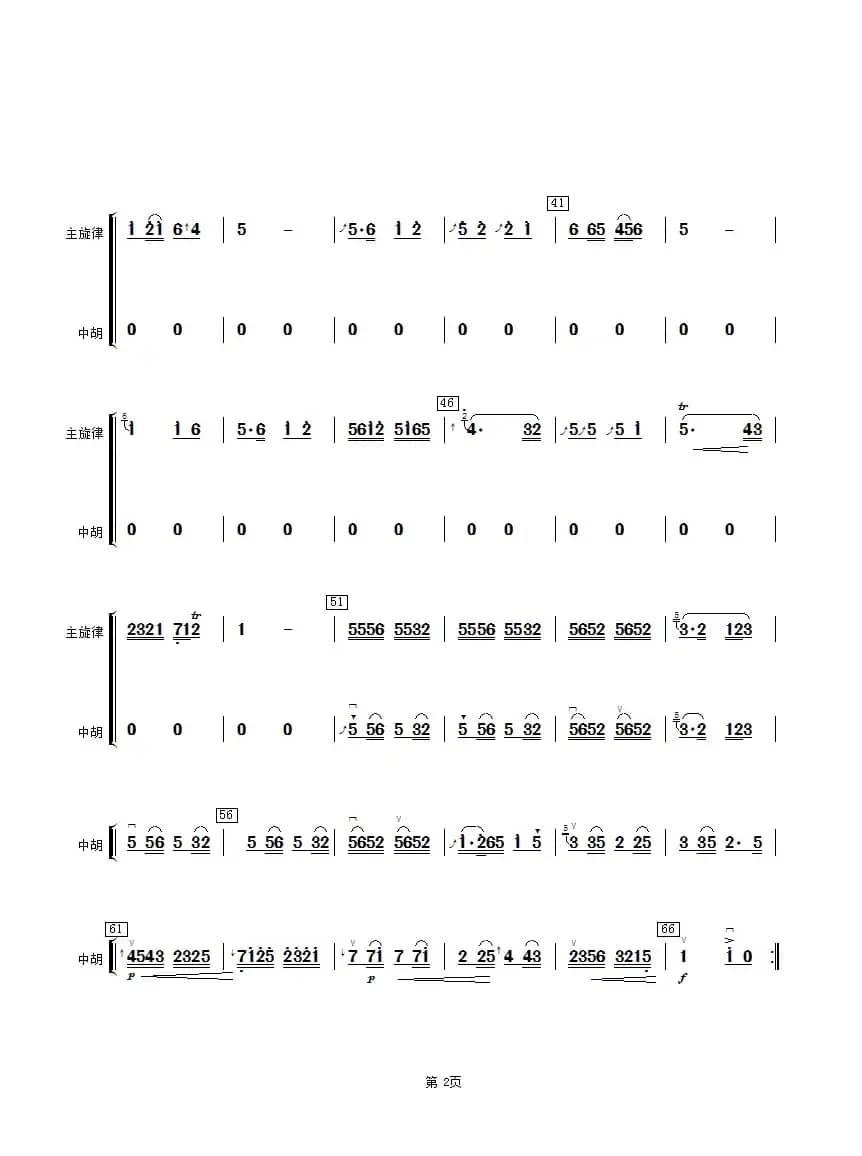 喜洋洋（中胡分谱）