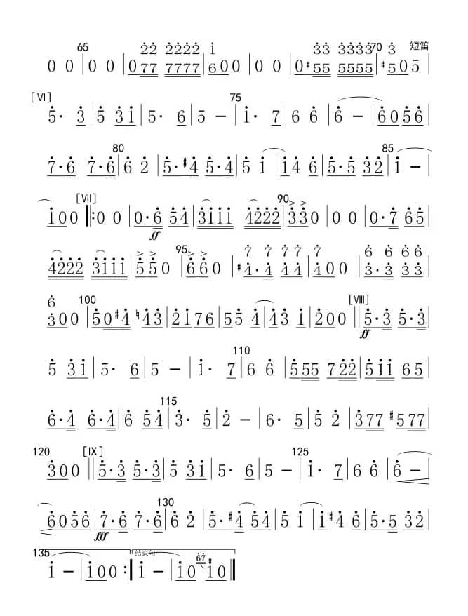 军威进行曲(长短笛分谱)简谱