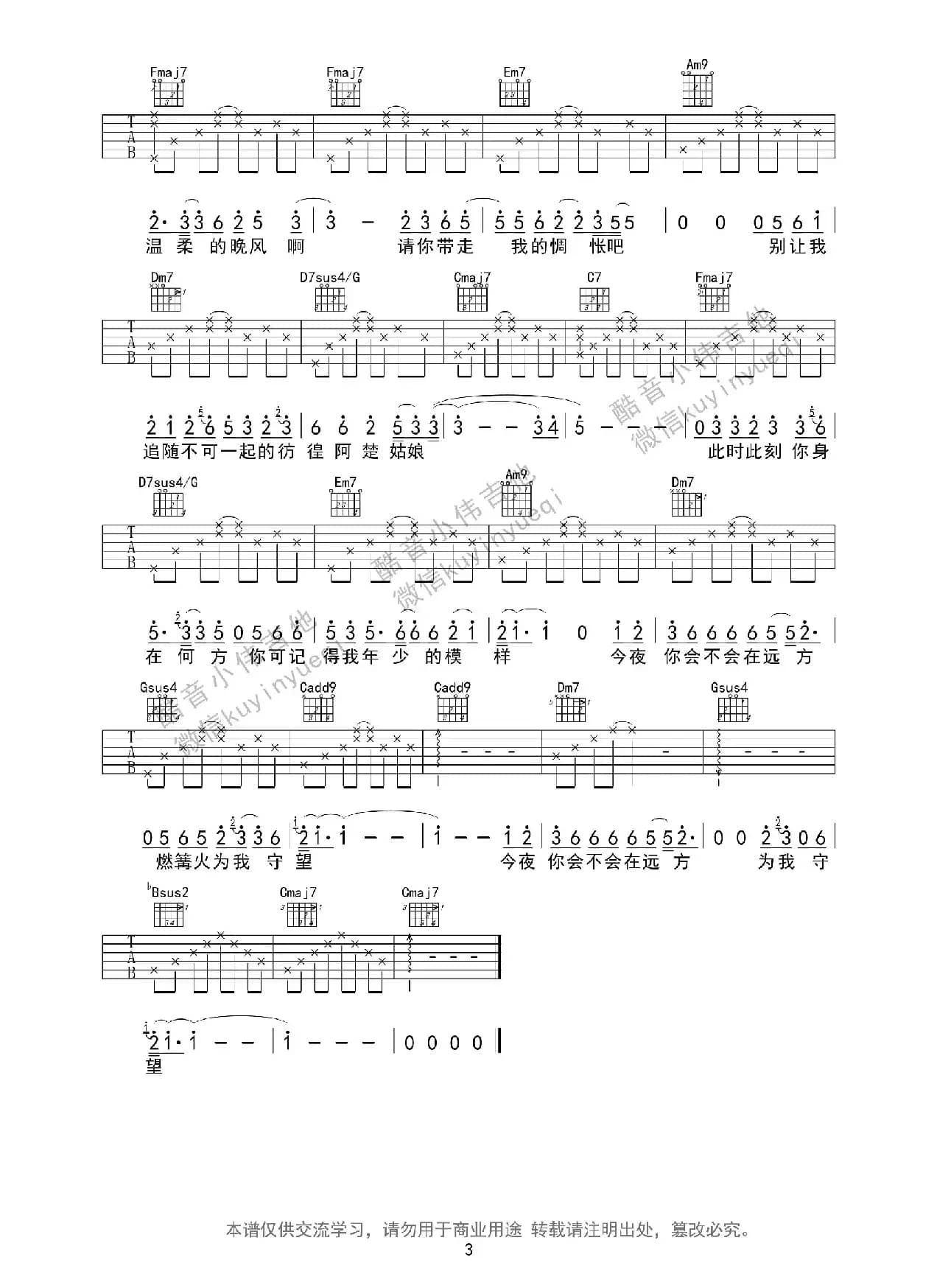 阿楚姑娘（酷音小伟编谱）