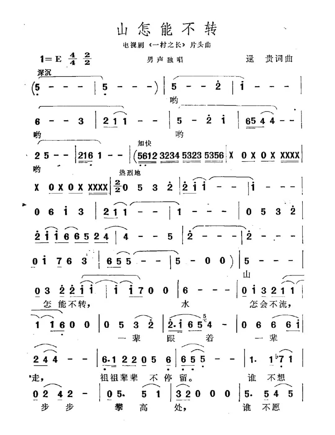 山怎能不转（电视剧《一村之长》片头曲）