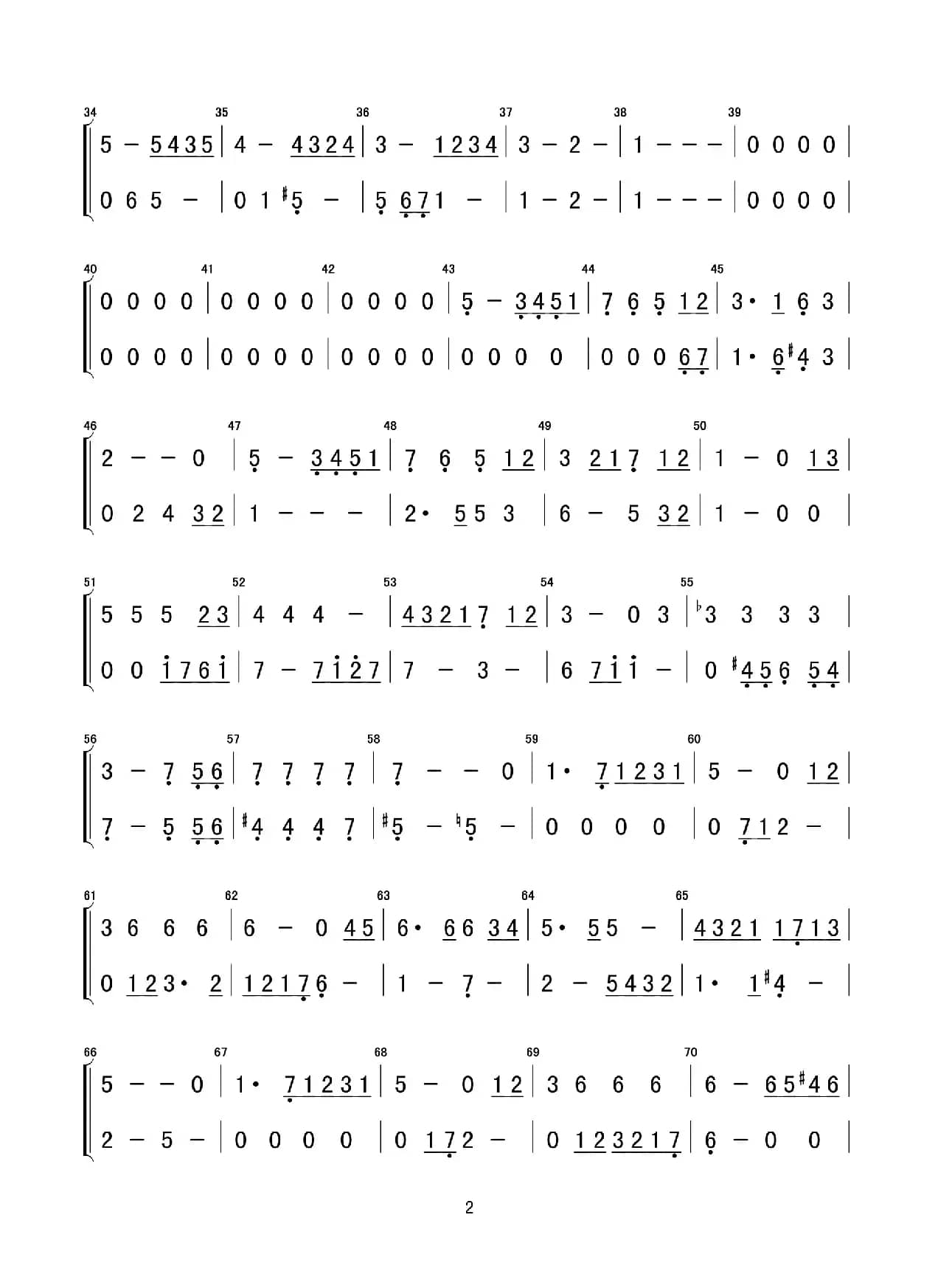 AKB48 - 桜の栞（简谱  双声部合唱）