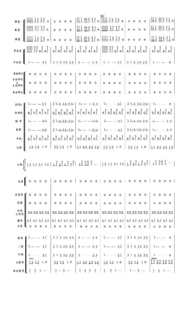 北京喜讯到边寨（总谱）