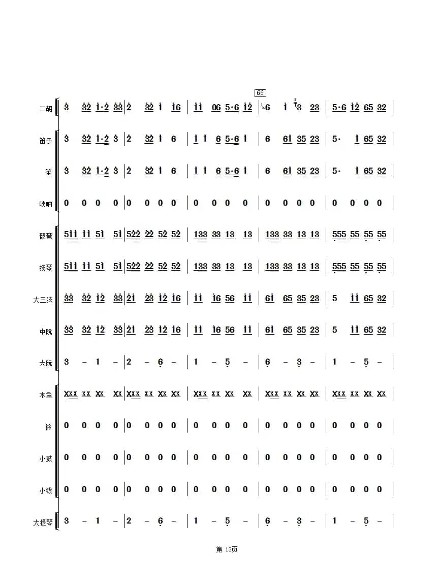 拔根芦柴花（民乐合奏总谱）