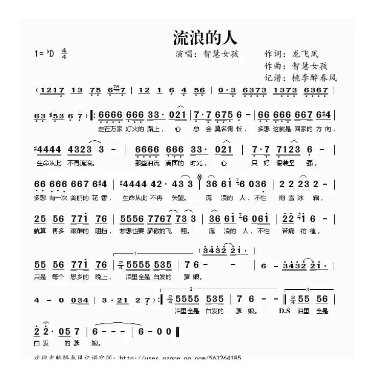 流浪的人（龙飞凤词 智慧女孩曲）