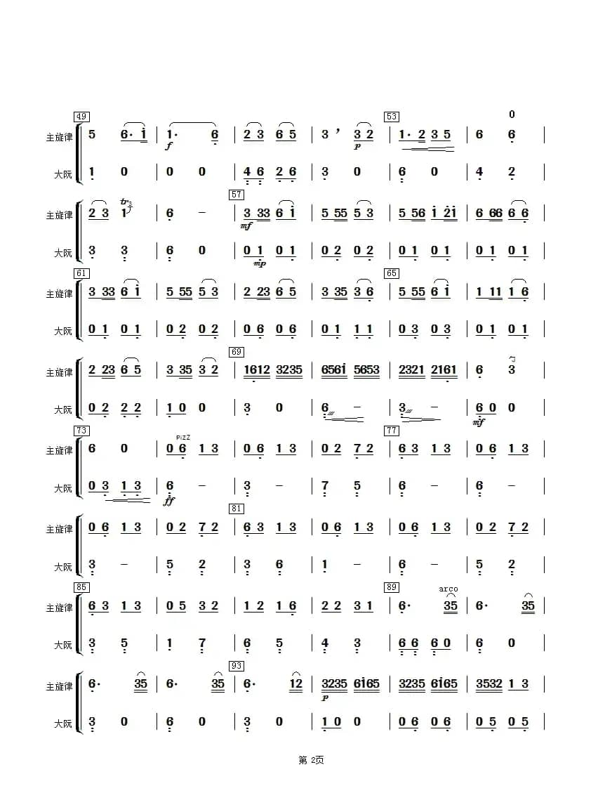 赛马（大阮分谱）