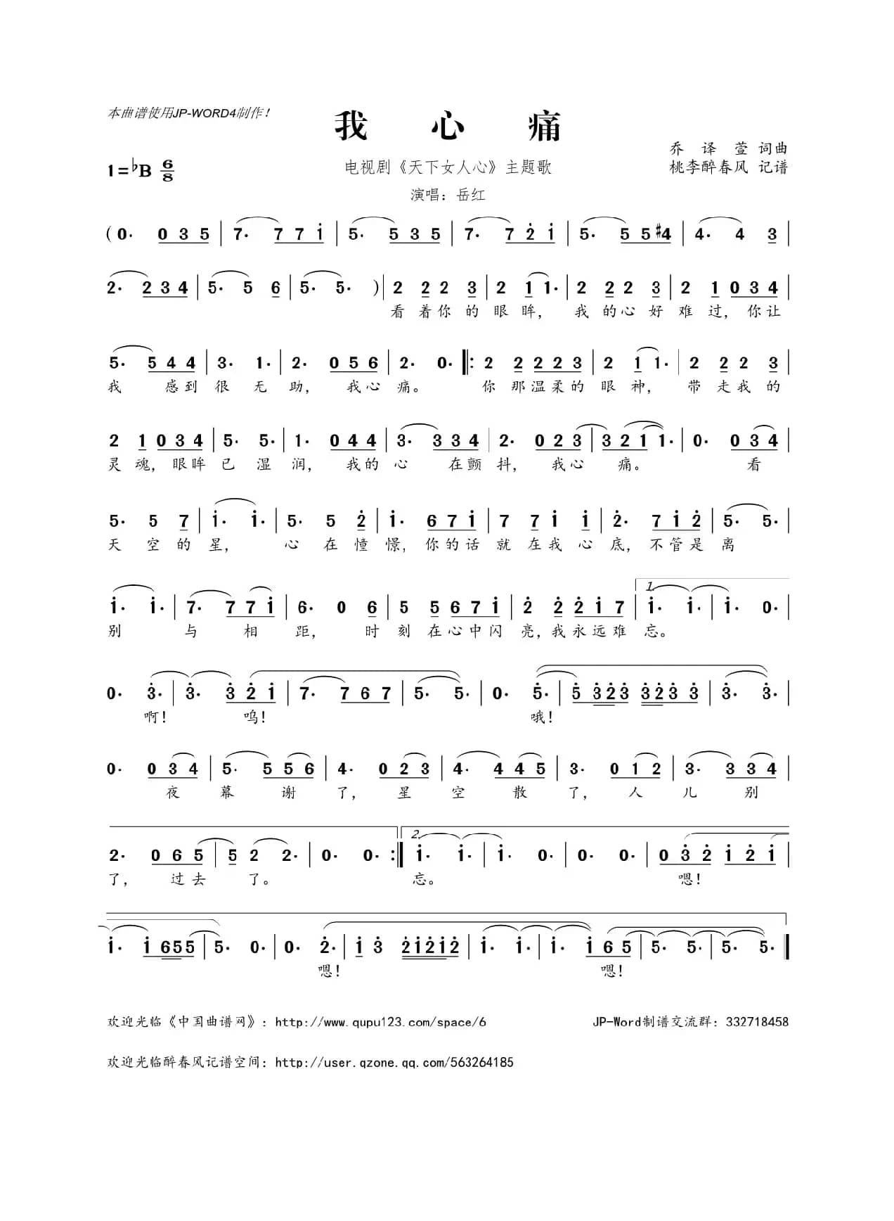 我心痛（电视剧《天下女人心》主题歌）