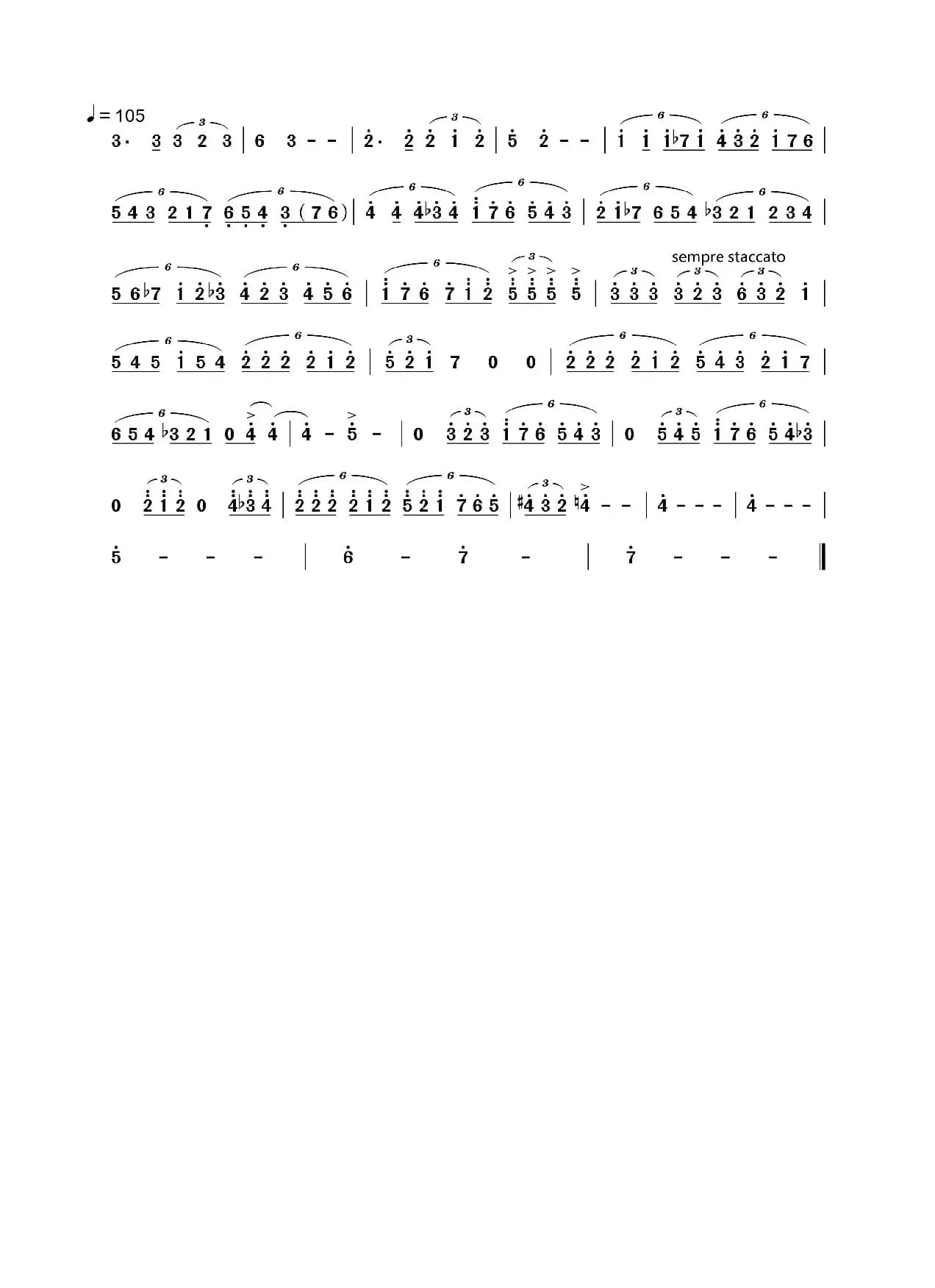 OneSummer'sday（日本动画电影《千与千寻》插曲旋律谱）