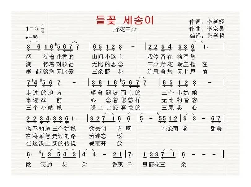 [朝鲜]野花三朵（中文版）