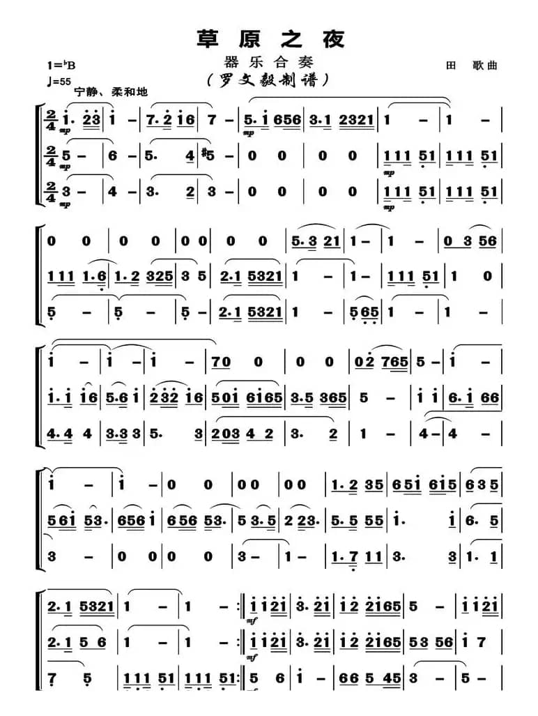 草原之夜（器乐合奏  高清版）