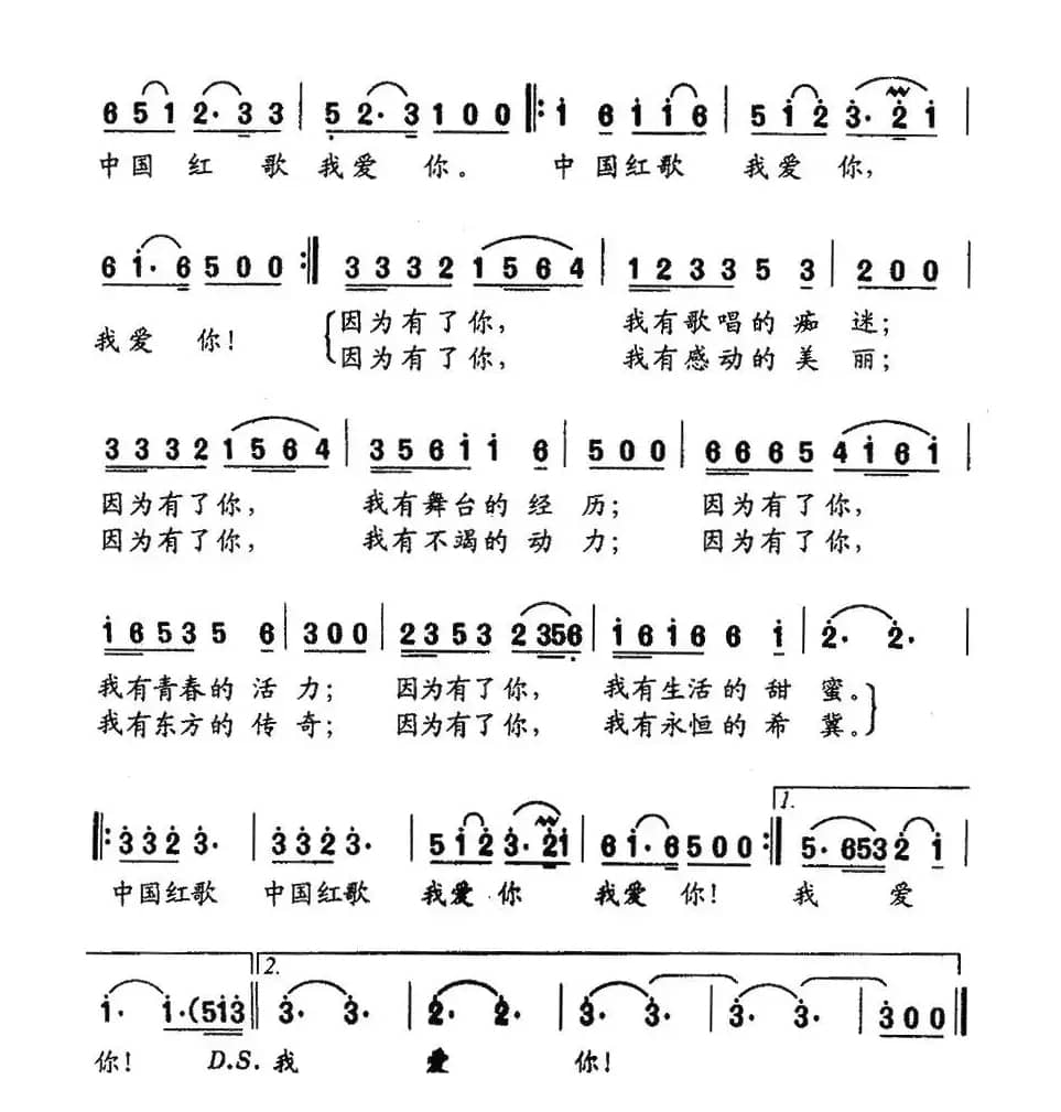 中国红歌我爱你