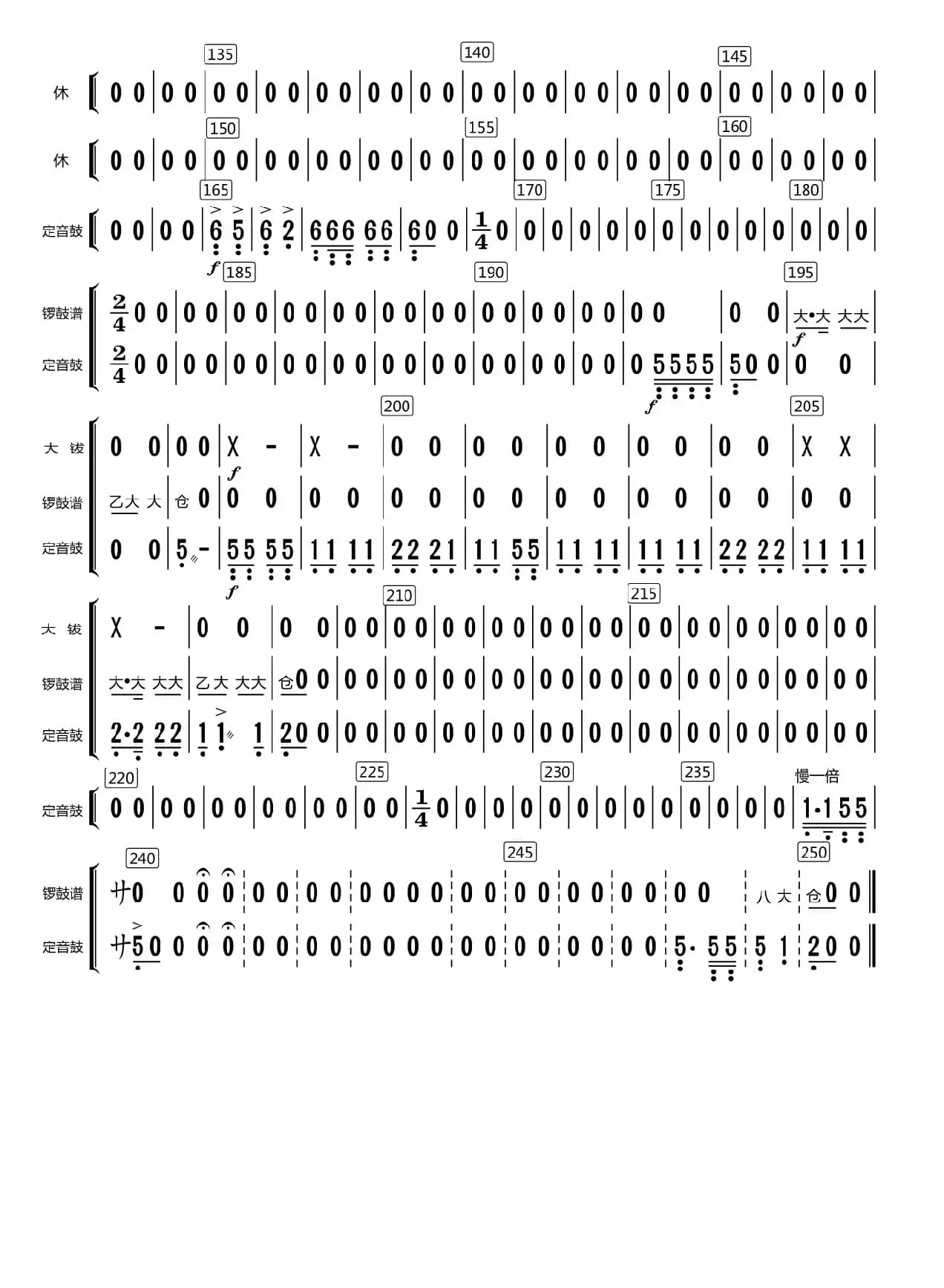 乱云飞（打击乐分谱）