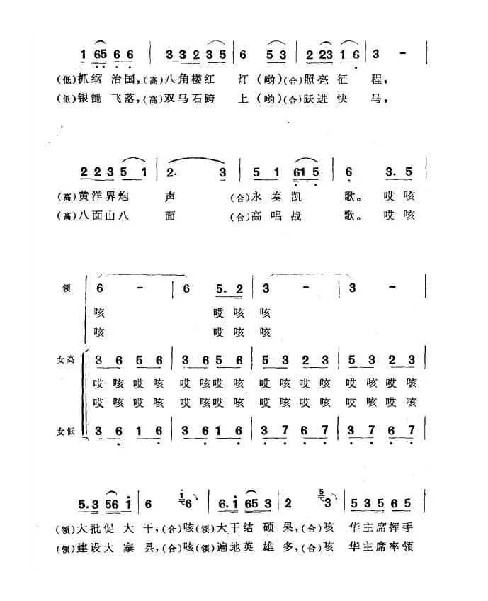 井冈儿女学大寨