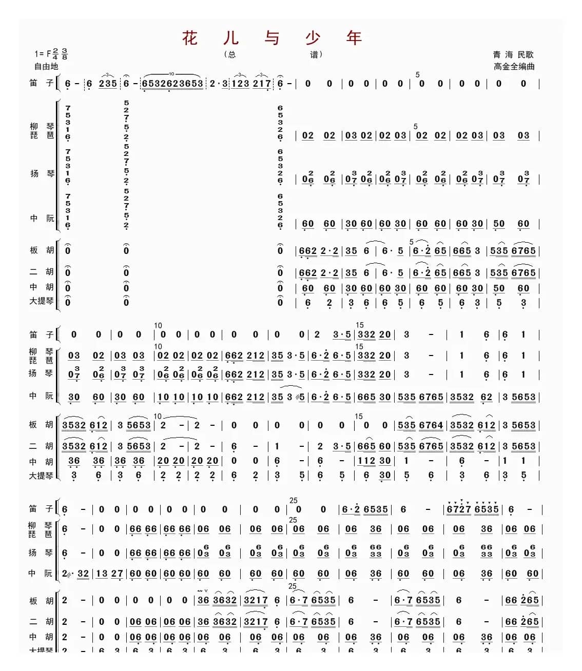 花儿与少年（总谱）