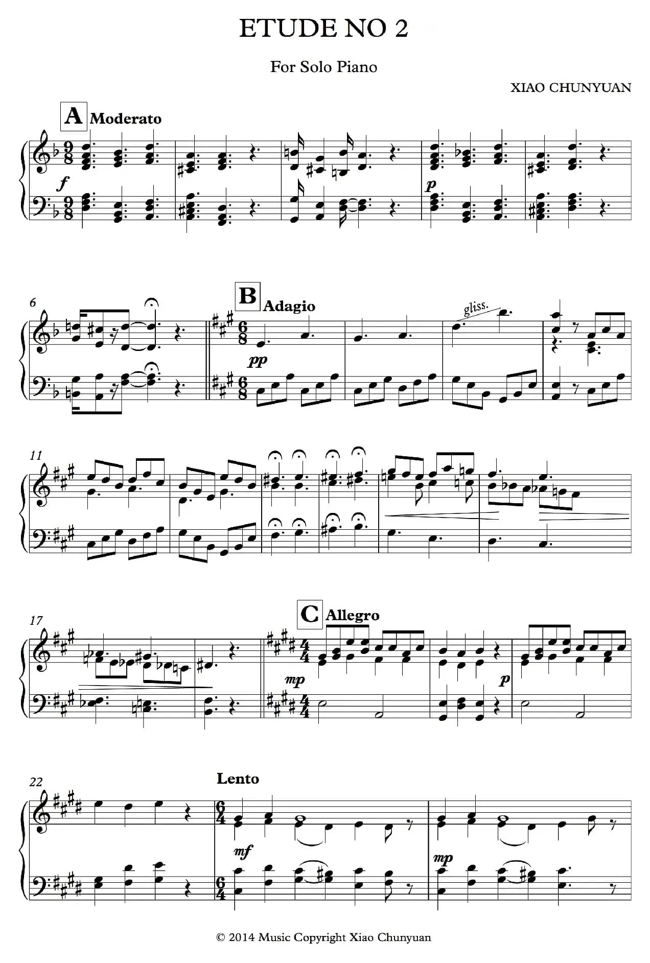 Etude No 2（钢琴练习曲）