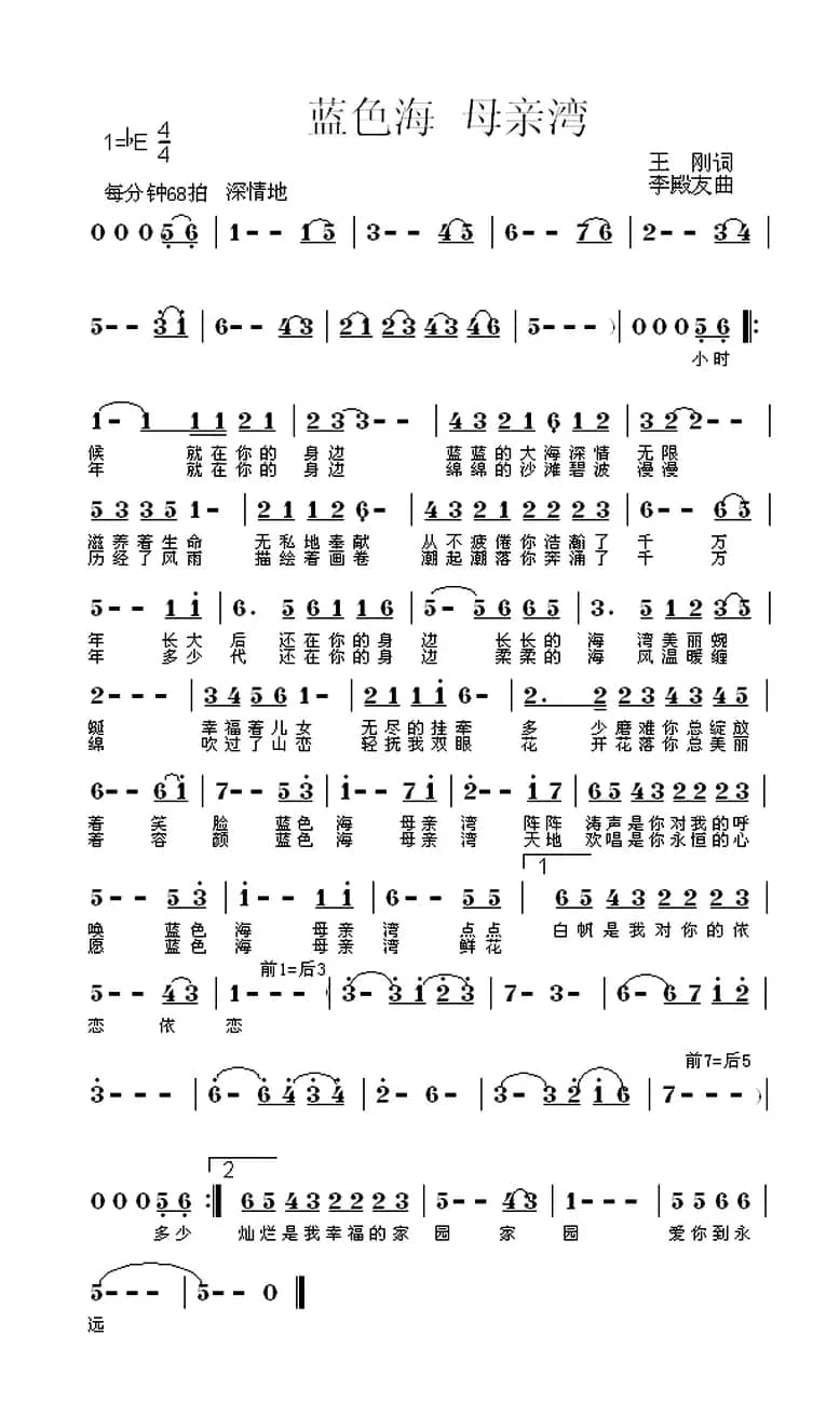 蓝色海、母亲湾