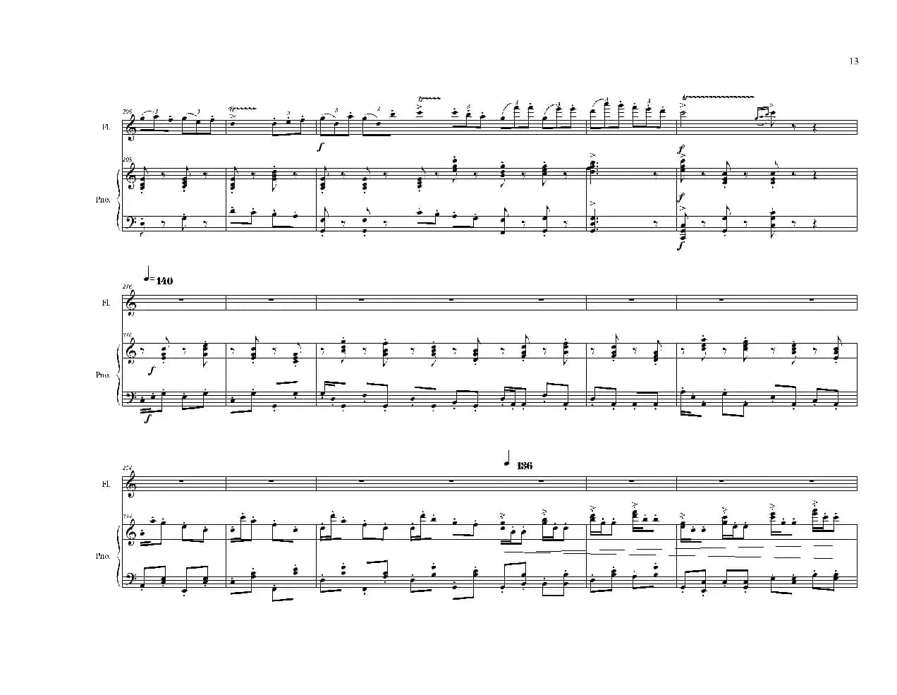 长笛独奏曲《伴你到天明》总谱（周开屏原创）